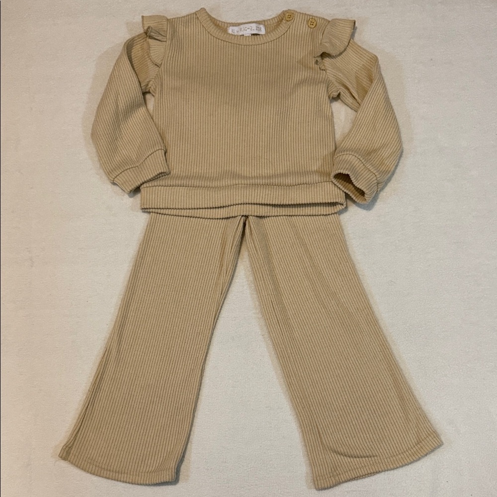 Rachel Zoe Ribbed Cream Toddler Matching Set
